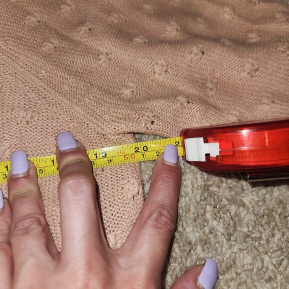 Vntg Jill By Jill Stuart Blush Pink Polka Dot Sweater With Black Ribbon Tie Sz M - Picture 5 of 6